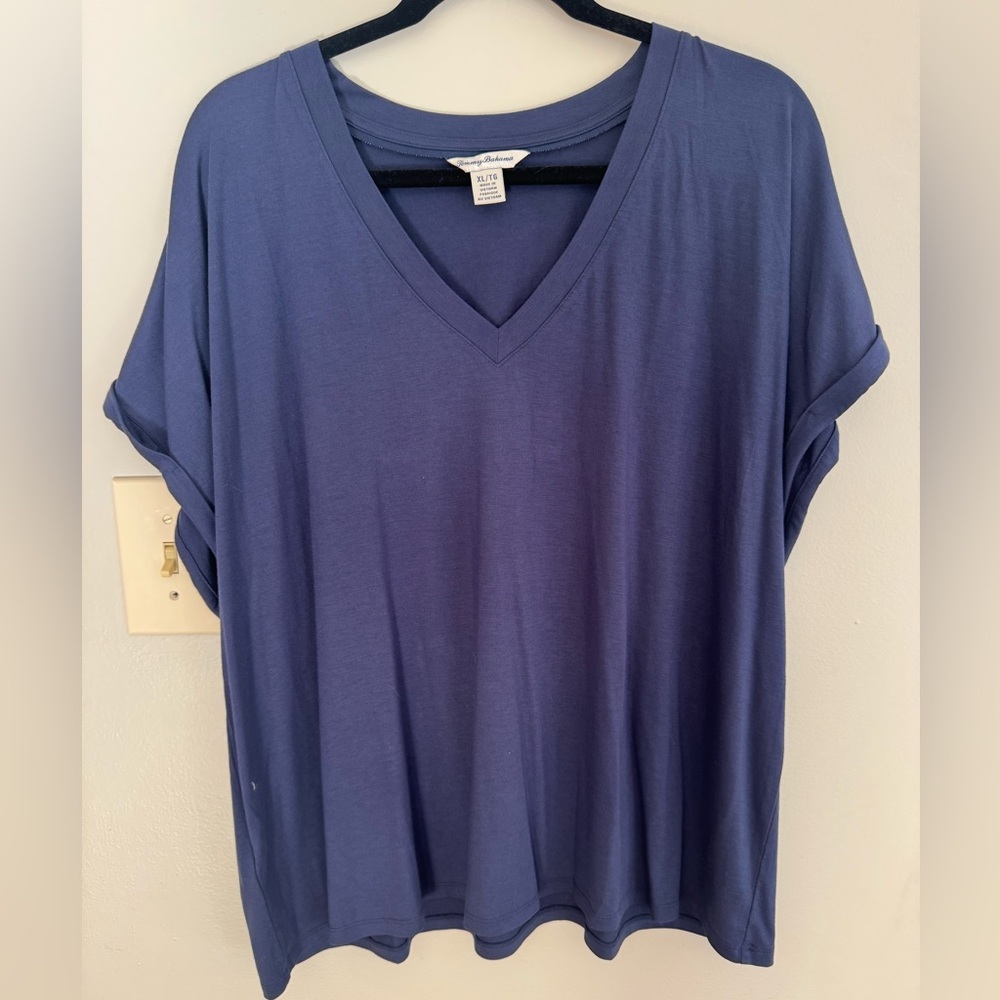 Tommy Bahama Blue V-Neck Short Sleeve Tee
